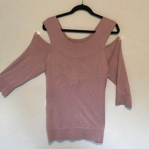 Soft Dusty Lilac Colored Cold Shoulder Sweater
